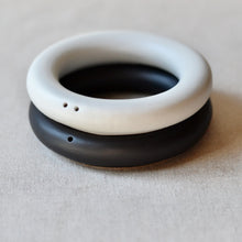 Load image into Gallery viewer, RINGS Black &amp; White salt and pepper shakers
