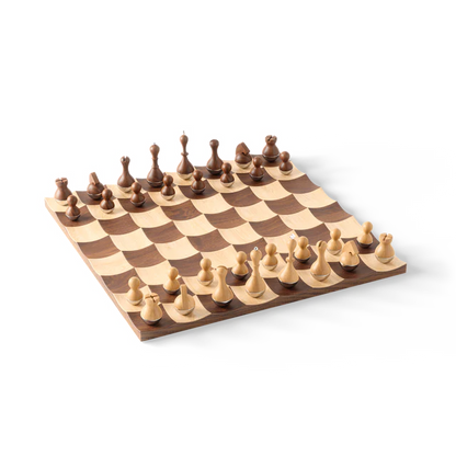 Umbra Wobble Walnut Chess Set