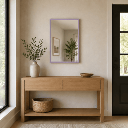 Wall Art Mirror Framed in Lilac Wood