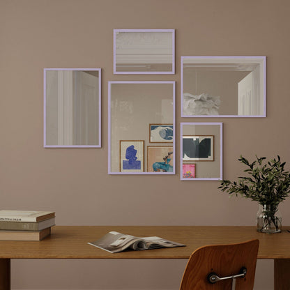 Wall Art Mirror Framed in Lilac Wood