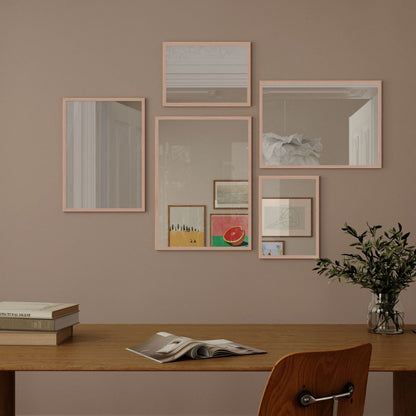 Wall Art Mirror Framed in Rose Wood