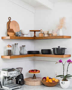 Modern decor and homeware on shelves