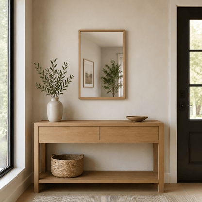 Wall Art Mirror Framed in Nature Oak