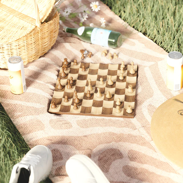 Umbra Wobble Walnut Chess Set