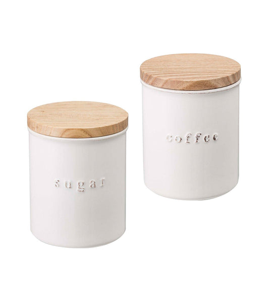 Yamakazi Ceramic Coffee and Sugar Canisters Set of 2