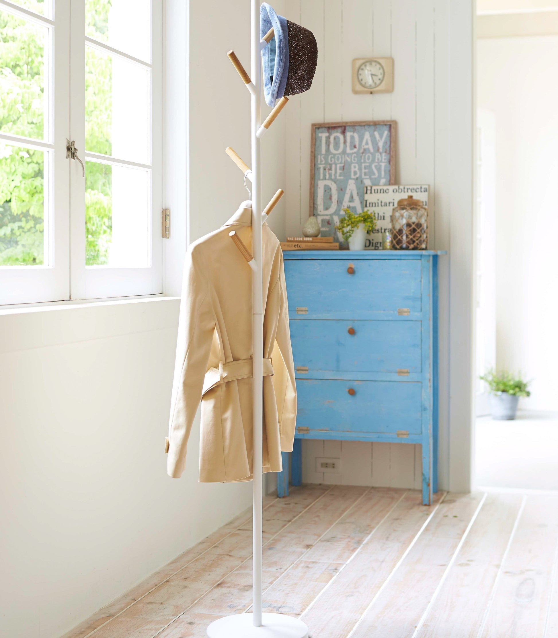 Yamazaki coat rack in bedroom