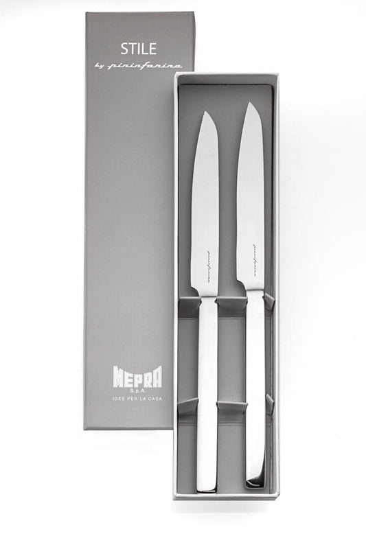 STILE mirror polished steak knife set of 2