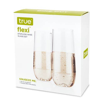 TRUE Flexi Stemless Champagne Flute Set of 2