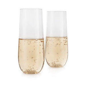 Flexi™ Set of 2 Stemless Flexible Plastic Champagne Flutes