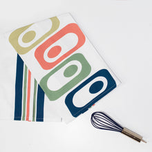 Load image into Gallery viewer, Mid Century Modern Squares Tea Towel
