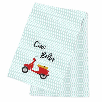 Vintage Vespa tea towel