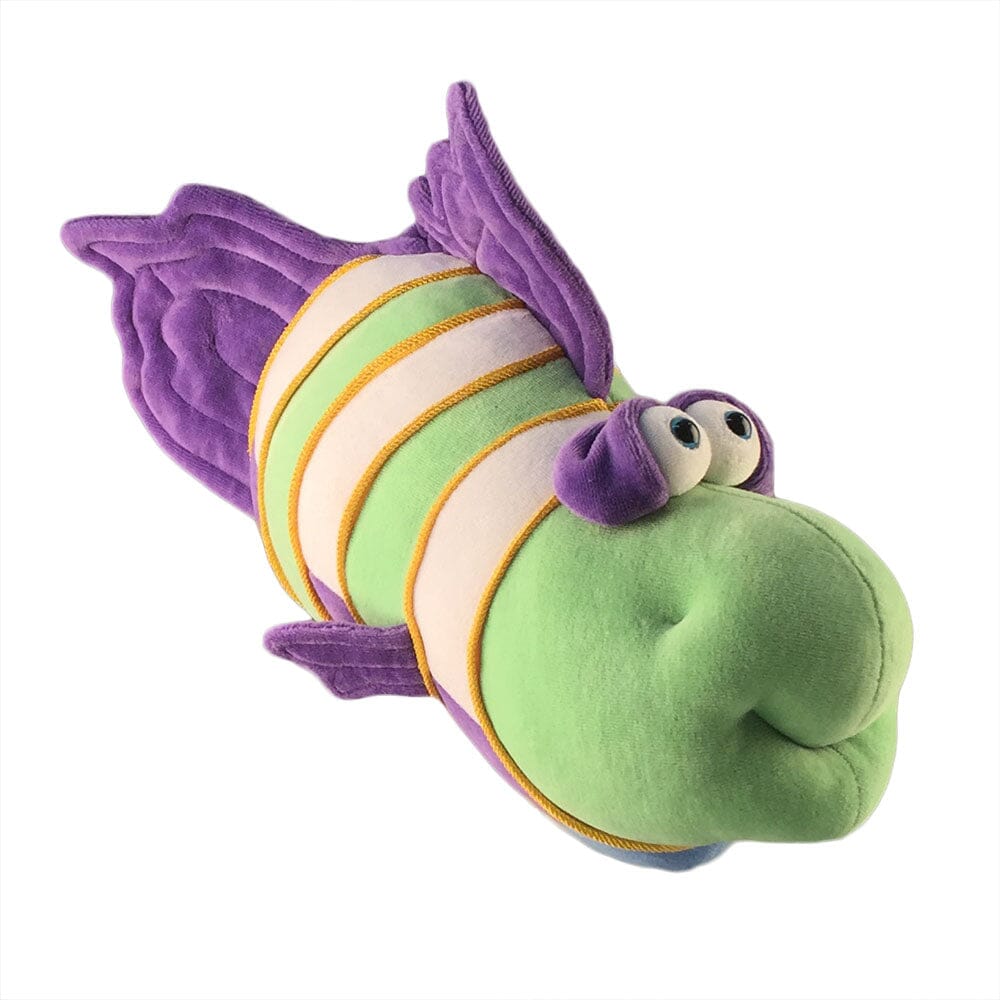 Plush Green & White Striped Fish Soft Sculpture