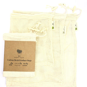 Reusable Cotton Mesh Produce Bags (3 Pack)