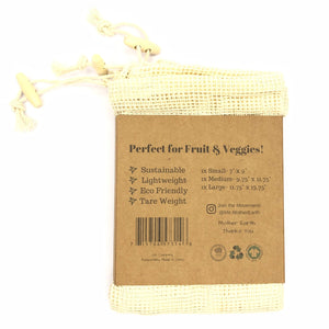 Reusable Cotton Mesh Produce Bags (3 Pack)