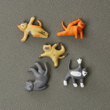 Load image into Gallery viewer, Kikkerland Cat Yoga Magnets
