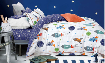 Rocket Ship Reversible Comforter Set