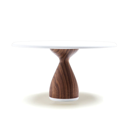 Walnut Hourglass Base 10in Cake Stand