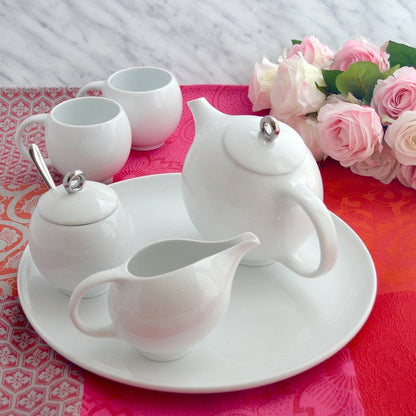 EVA 6-piece tea set - White porcelain