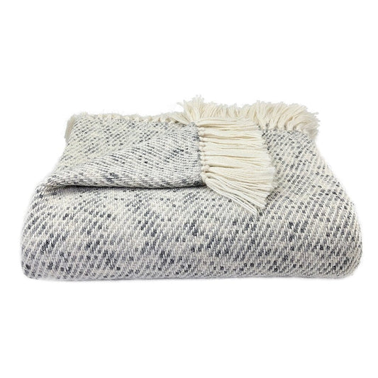 Handmade Alpaca Throw in Heathered Gray