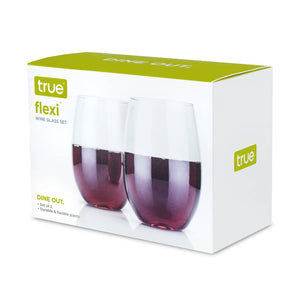 TRUE Flexi Stemless Wine Glasses Set of 2