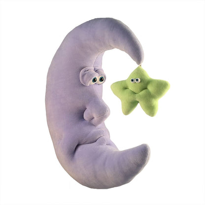 Plush Crescent Moon & Star Soft Sculpture for Mobiles & Decoration