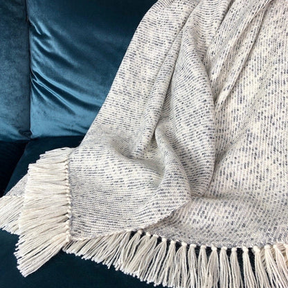 Handmade Alpaca Throw in Heathered Gray