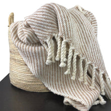 Load image into Gallery viewer, Handmade Alpaca Throw in Chunky Camel Stripe
