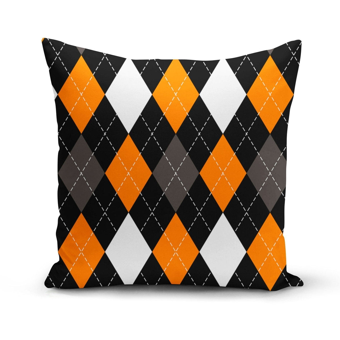 Orange & Black Argyle Pillow Cover