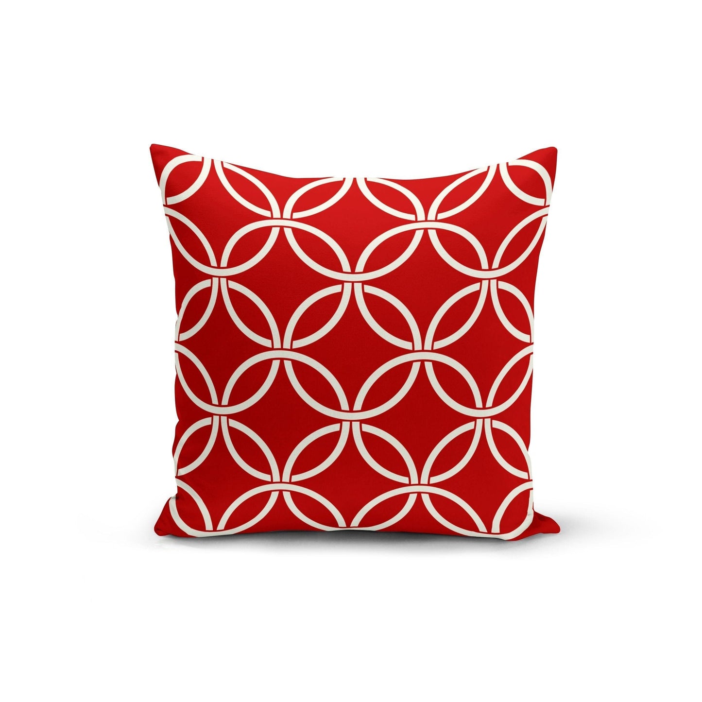 Red Circle Interlock Pillow Cover