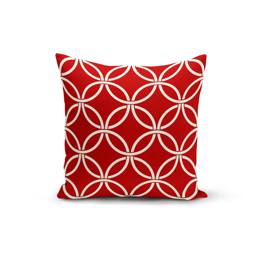 Red Circle Interlock Pillow Cover