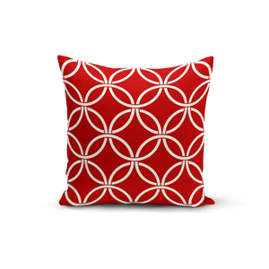 Red Circle Interlock Pillow Cover
