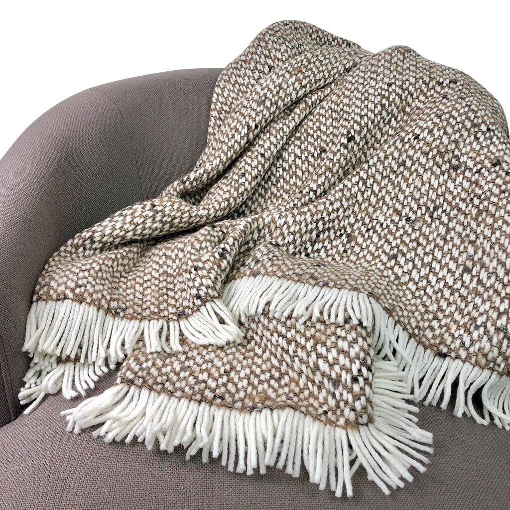 Handmade Alpaca Throw in Chunky Camel Weave