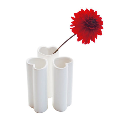 Heart Vases - Set of 3 in White Ceramic