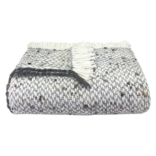 Handmade Alpaca Throw in Chunky Gray Weave