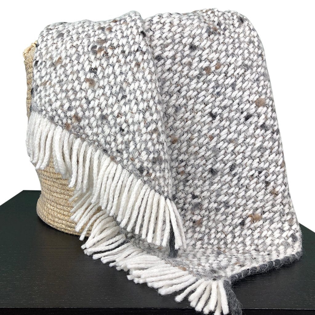 Handmade Alpaca Throw in Chunky Gray Weave