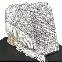 Load image into Gallery viewer, Handmade Alpaca Throw in Chunky Gray Weave
